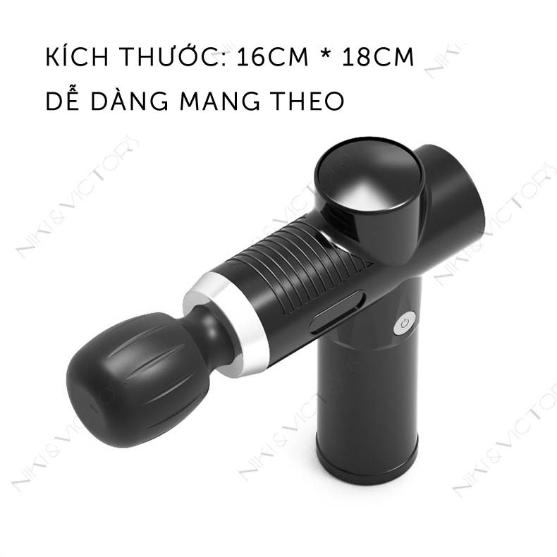 Súng Massage Fascial Gun Mini Cầm Tay 1 Đầu Silicon Giảm Căng Cơ Trị Nhức Mỏi