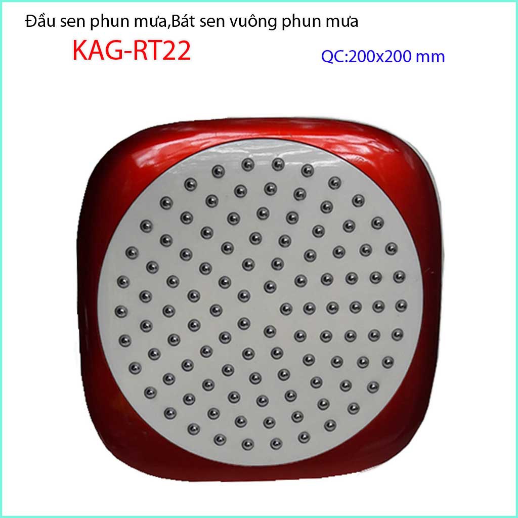 Bát sen tắm đứng 20x20 cm KAG-RT22, đầu sen phun mưa nước đều thiết kế mới thời trang sang trọng tuyệt đẹp