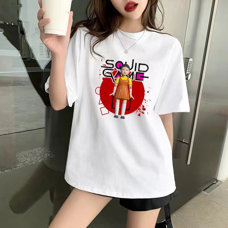 💖HOT HOT💖 BST ÁO THUN HÌNH Squid game korean series white T-shirt unisex trendy tee | BigBuy360 - bigbuy360.vn