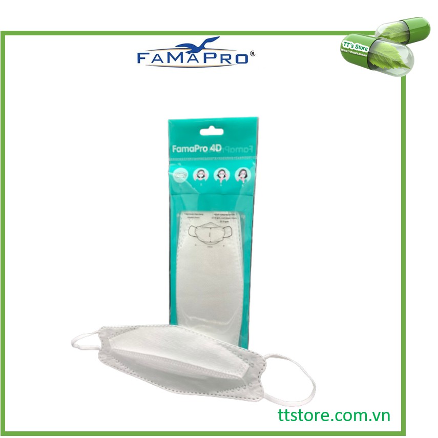 Khẩu trang kháng khuẩn cao cấp Famapro 4d (Túi 5 cái) [phamapro, pharmapro, farmapro]