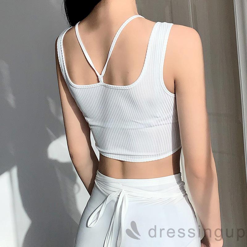 Áo lửng hai dây cổ chữ V màu trơn tùy chọn thiết kế quyến rũ dành cho nữ