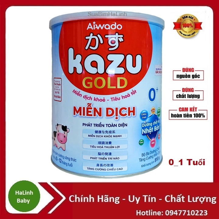 Sữa Kazu gold Miễn Dịch 0+ 1+ 2+ (810g)