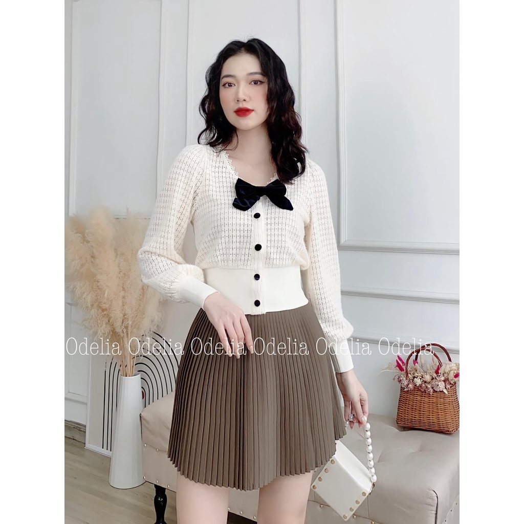 Áo ren cài nơ ODELIA bo eo chun co giãn thoải mái, đủ màu, đủ size - A4945