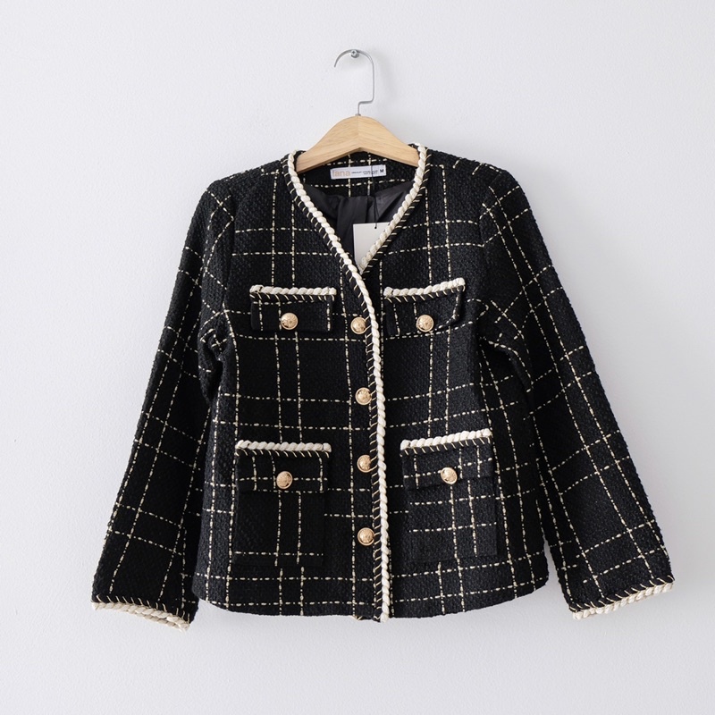 Áo Blazer Dạ Tweed Border Linen Jacket | HQ2158 | Lana Official | BigBuy360 - bigbuy360.vn