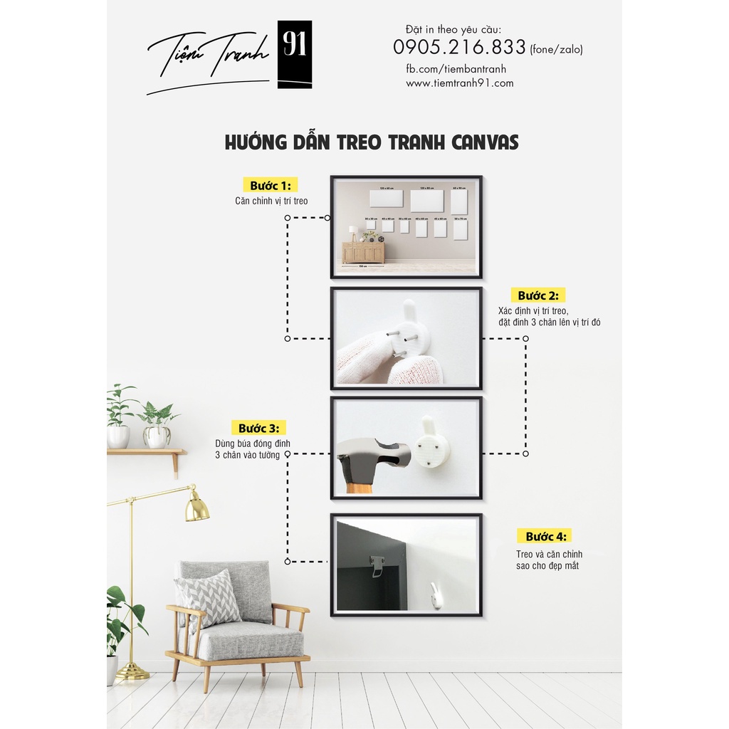 Đinh 3 chân đa năng, combo 10 đinh treo khung ảnh, treo tranh canvas không cần khoan tường