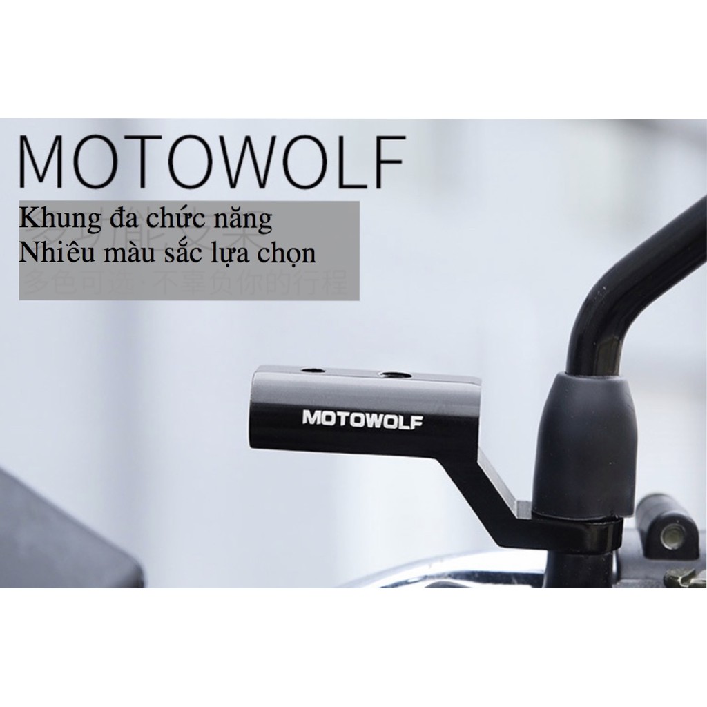 Thanh nối chân gương xe máy MOTOWOLF, pass nối chân gương xe máy, phụ tùng xe máy giá rẻ