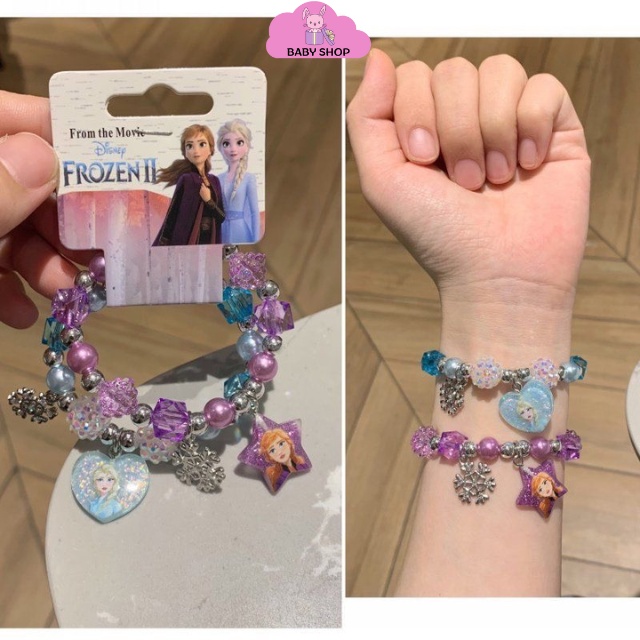 Set 2 vòng tay Elsa và Anna, vòng tay hoạt hình, lắc tay ngộ nghĩnh cho bé Baybyshop