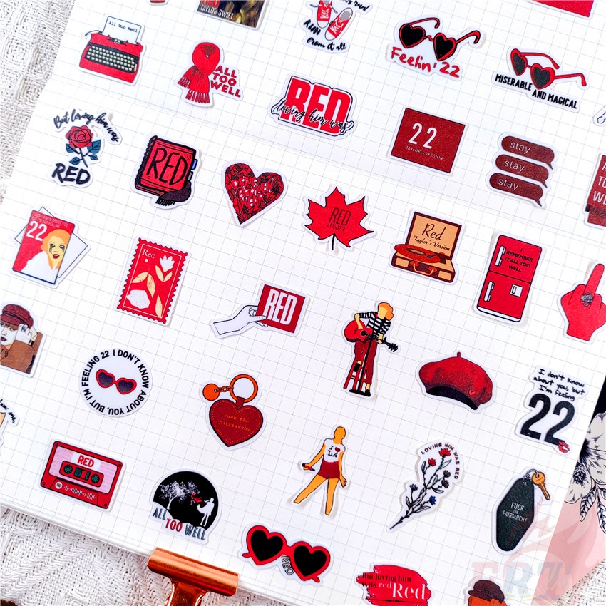 ★★★ Taylor Swift. Sticker Dán Trang Trí Sổ Tay Q-2 Mini Xinh Xắn Đáng Yêu ★★★ Set 48 Miếng Dán Trang Trí Album Thời Trang DIY