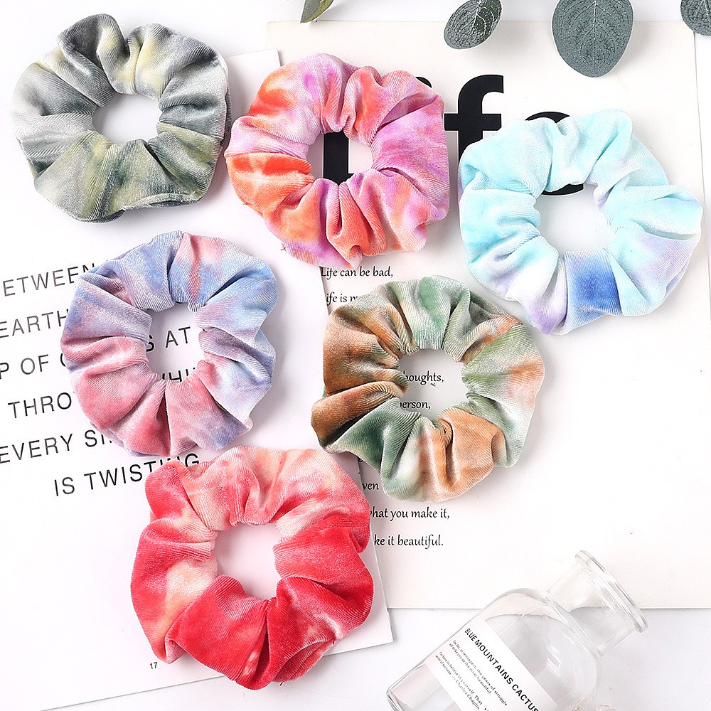 Scrunchie - Dây buộc tóc vải loang nhung sành điệu