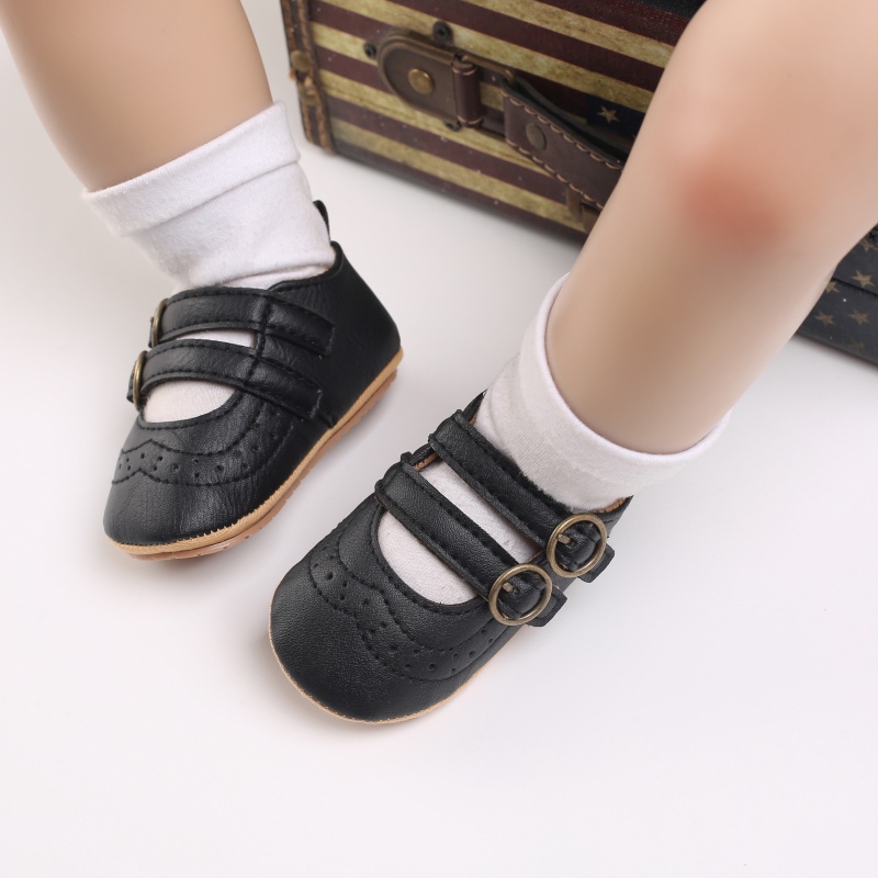 Giày Da PU Mềm Mại Chống Trượt Cho Bé Sơ Sinh Từ 0-18 Tháng Tuổi