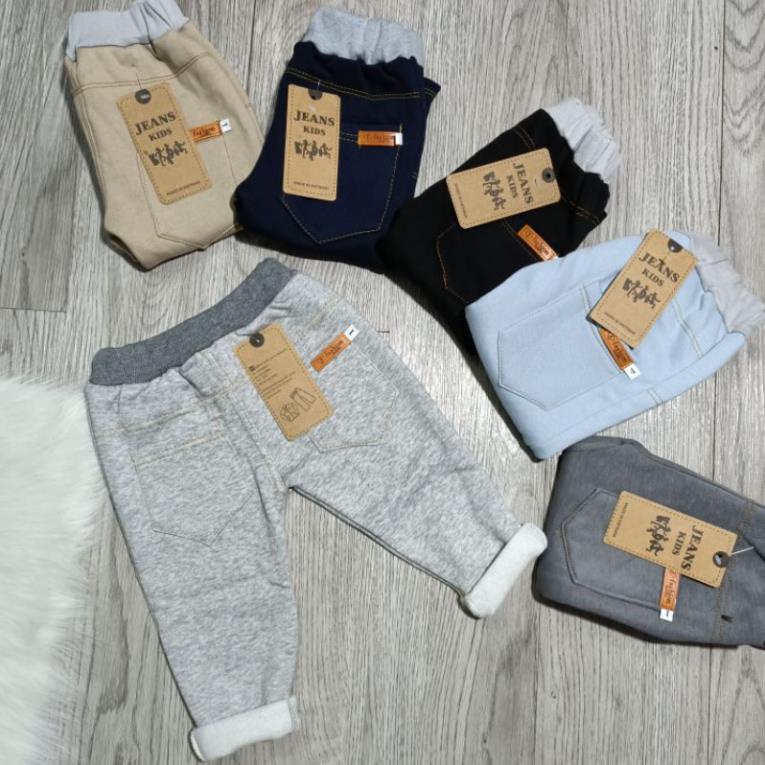 Quần giả JEANS lót nỉ, quần nỉ lót bông cho bé 8-17kg