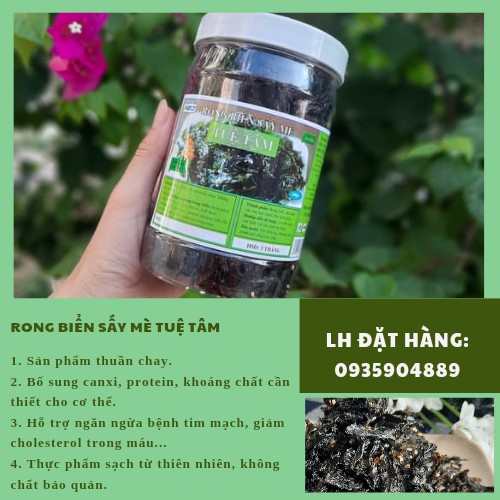 Combo 2 hũ Rong Biển Sấy Mè Tuệ Tâm (Mỗi hũ 100gr) - Ăn Liền, ăn chay ăn mặn đều dùng được - Rong Biển Sấy Giòn