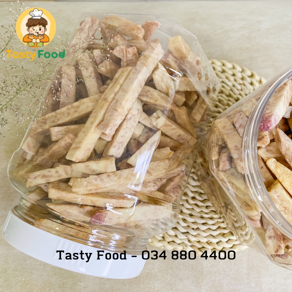 [Hũ vuông] 800G Khoai Môn Sấy Tasty Food