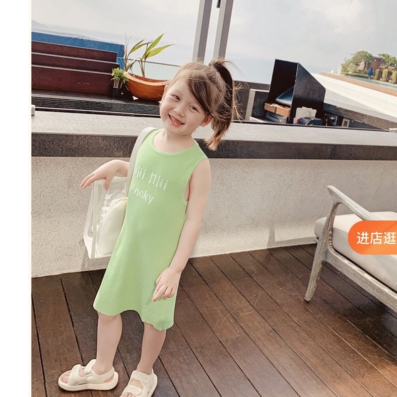 (10-30kg) Váy cho bé gái, váy sát nách chất tăm lạnh NLU NLU siêu mát mẻ cho bé