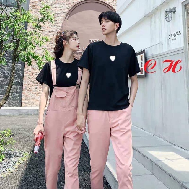 Áo phông logo tim phản quang dễ thương HARIQUEEN