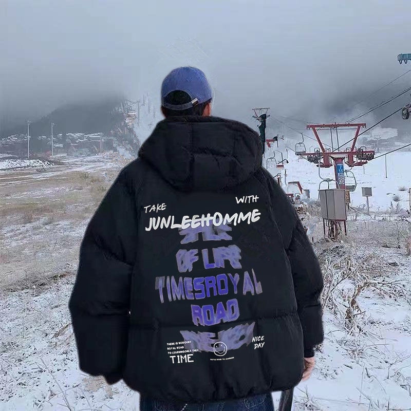 Áo khoác phao cotton dáng rộng ấm áp theo phong cách mùa đông hàn quốc dành cho nam