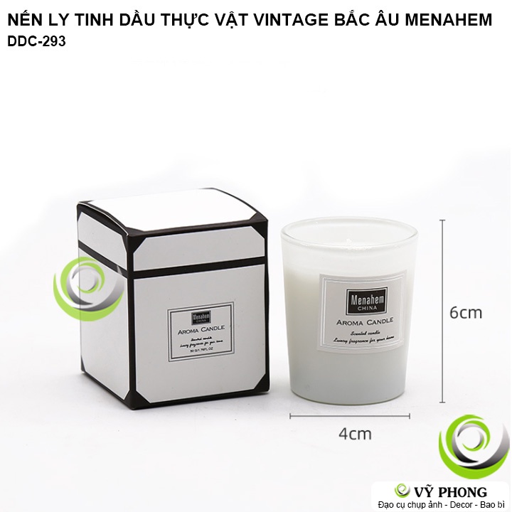 NẾN THƠM MENAHEM AROMA CANDLE LY THỦY TINH CHIẾT XUẤT TINH DẦU THỰC VẬT TỰ NHIÊN RETRO VINTAGE DECOR PHÒNG KHÁCH DDC-293