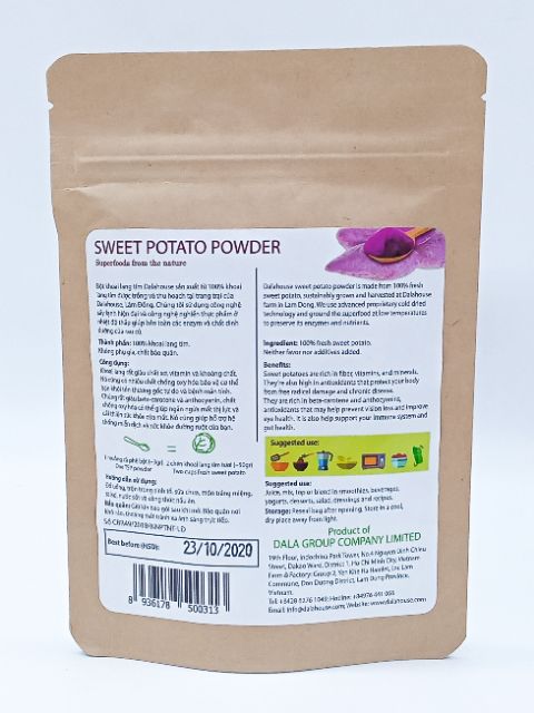 [Mã 267FMCGSALE giảm 8% đơn 500K] Bột khoai lang tím nguyên chất Dalahouse 50g - Tạo màu bánh, bột ăn dặm cho bé | BigBuy360 - bigbuy360.vn