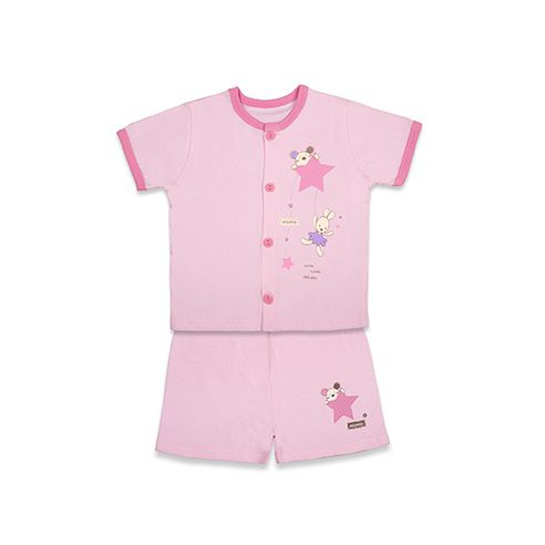 Bộ Sơ Sinh Cài Giữa Cộc Tay MIOMIO, Họa Tiết Ngôi Sao Dành Cho Bé Trai Bé Gái , 100% Cotton