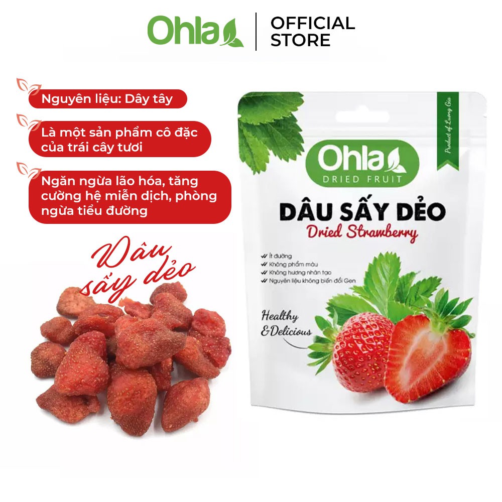 Dâu tây sấy dẻo Karik x Ohla thơm ngon bổ dưỡng chứa nhiều vitamin C gói 30g và 100g