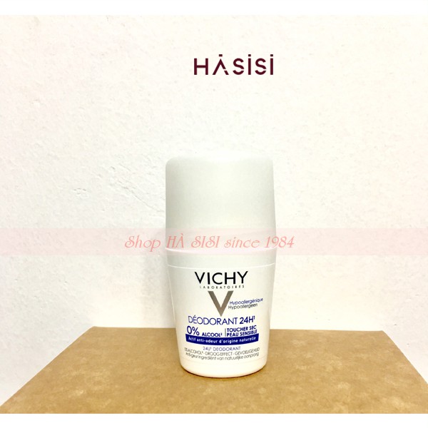 LĂN KHỬ MÙI VICHY - Deodorant Anti-Transpirant 48h 50ml (Nắp trắng)