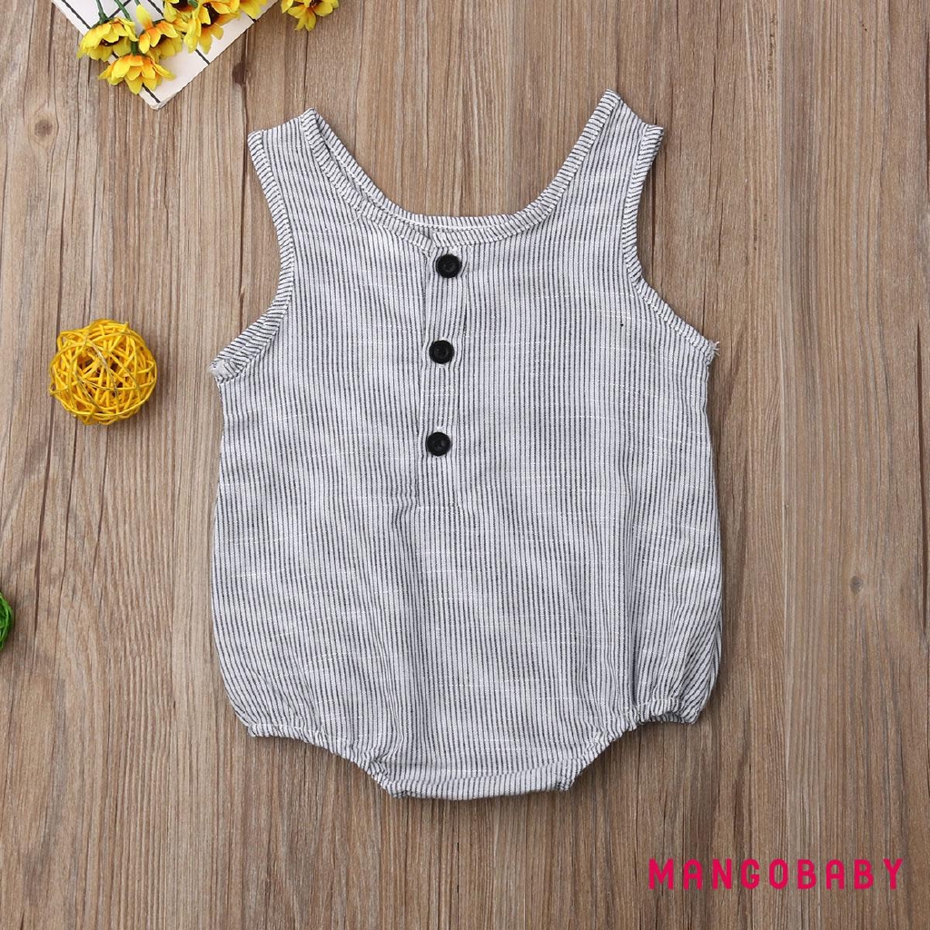 Bộ Bodysuit Một Mảnh Bông Cotton Mùa Hè Cho Bé Sơ Sinh