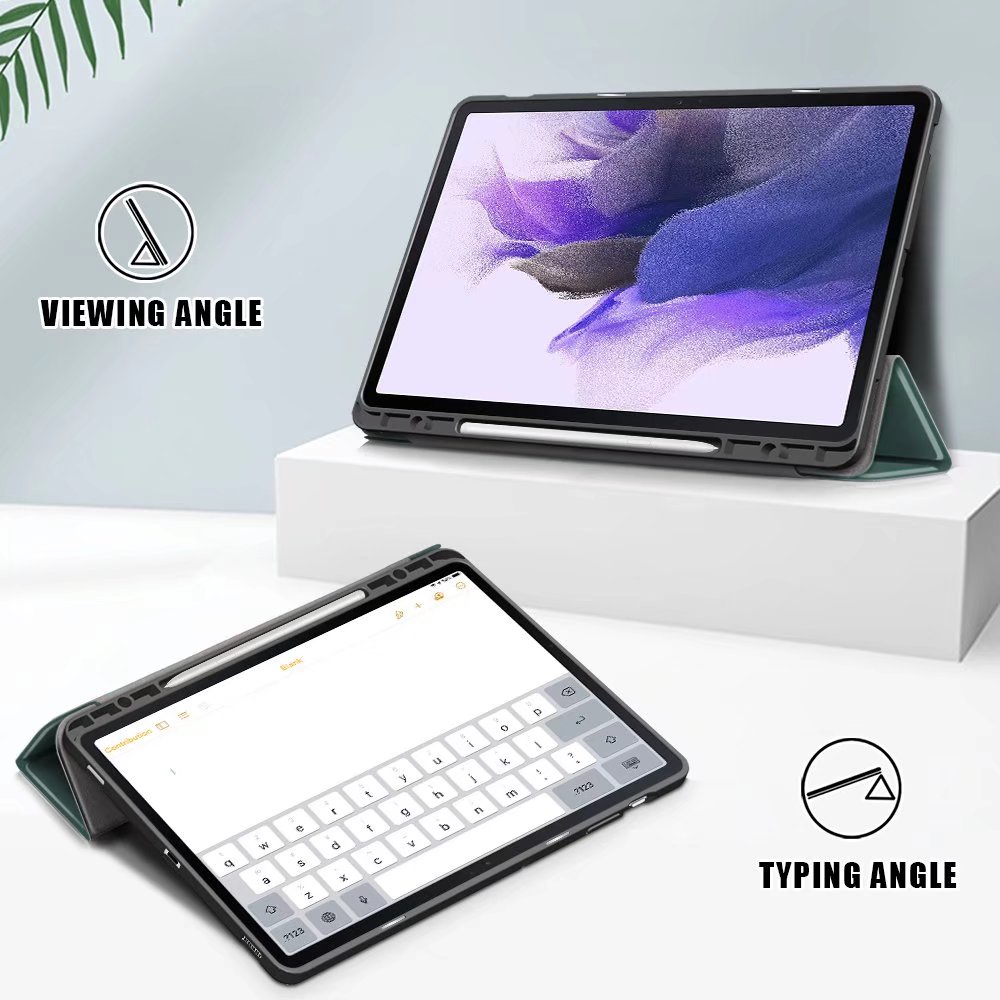 Bao da gập 3 thức ngủ tự động có khe giữ bút cho Samsung Galaxy Tab S7 FE 2021 12.4 inch SM-T730 T735 T736B