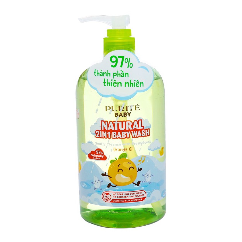 Sữa tắm gội cho bé Purité Baby 500ml (đủ màu)