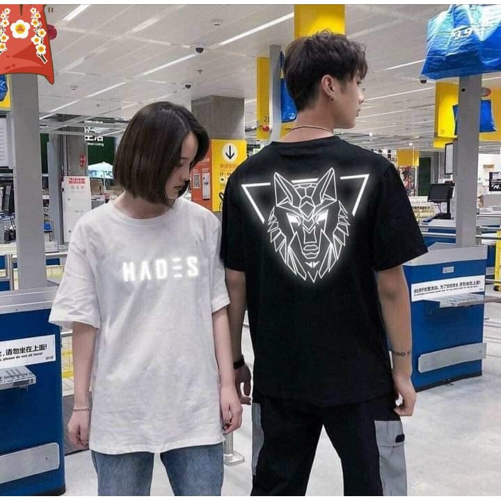 &lt;FREE SHIP&gt; Áo thun nam nữ unisex tay lỡ in phản quang chất thun co giãn 4 chiều (pssutu)