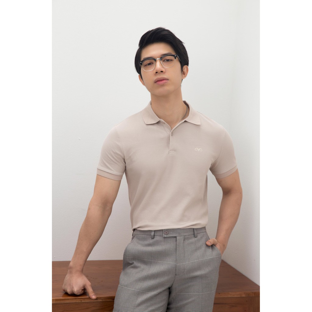 Áo Polo Nam AG Cổ Bẻ Màu Beige Phom Slimfit, Chất Liệu Cotton Thoáng Mát Phong Cách Sang Trọng Lịch Sự