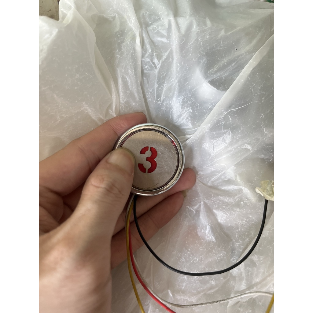 Nút Bấm Tròn Thang Máy, Nút Nhấn Tròn Thang Máy Có đèn Led Phi 35mm