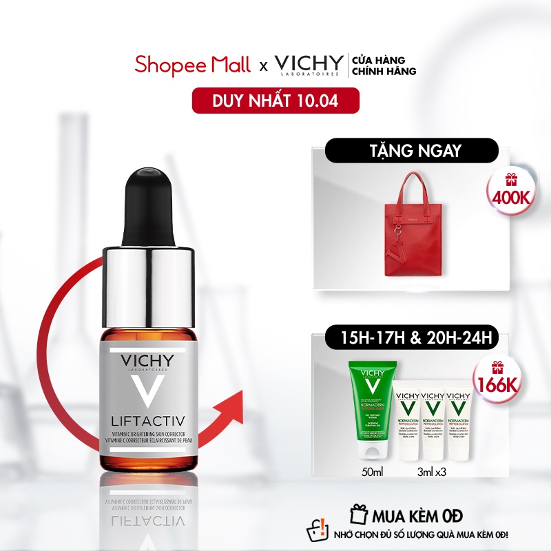 Dưỡng chất 15% Vitamin Clàm sáng, cải thiện da lão hóa Vichy Lifactiv Vitamin C 10ml