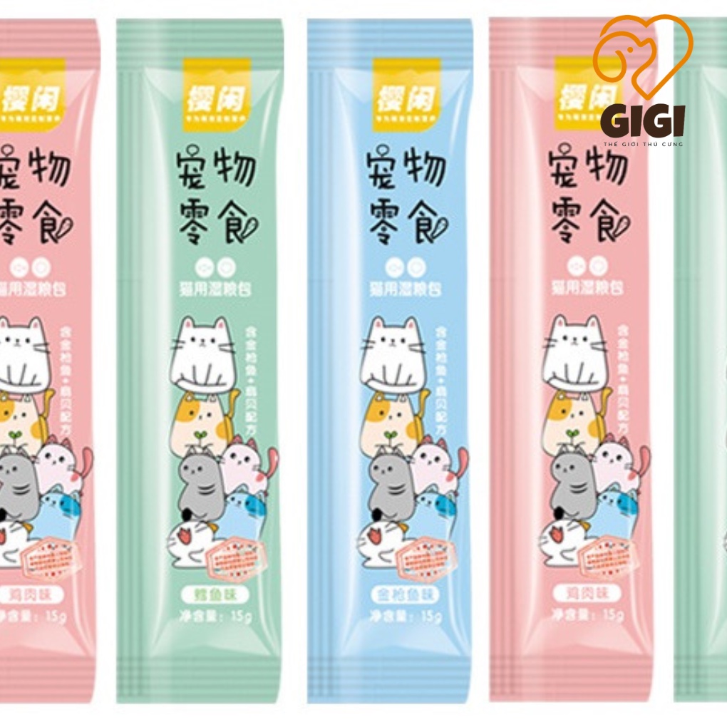Súp thưởng cho mèo Shizuka, Catfood thanh 15g đầy đủ dinh dưỡng cho thú cưng thức ăn giá rẻ - GiGi Pet Shop