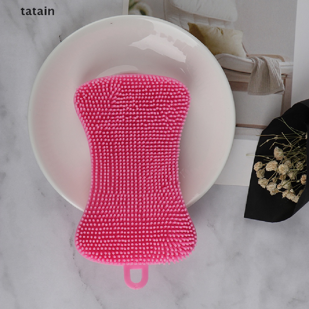 [TAT] Silicone Dish Washing Brush Pot Pan Sponge Scrubber Kitchen Cleaning Tool CVX