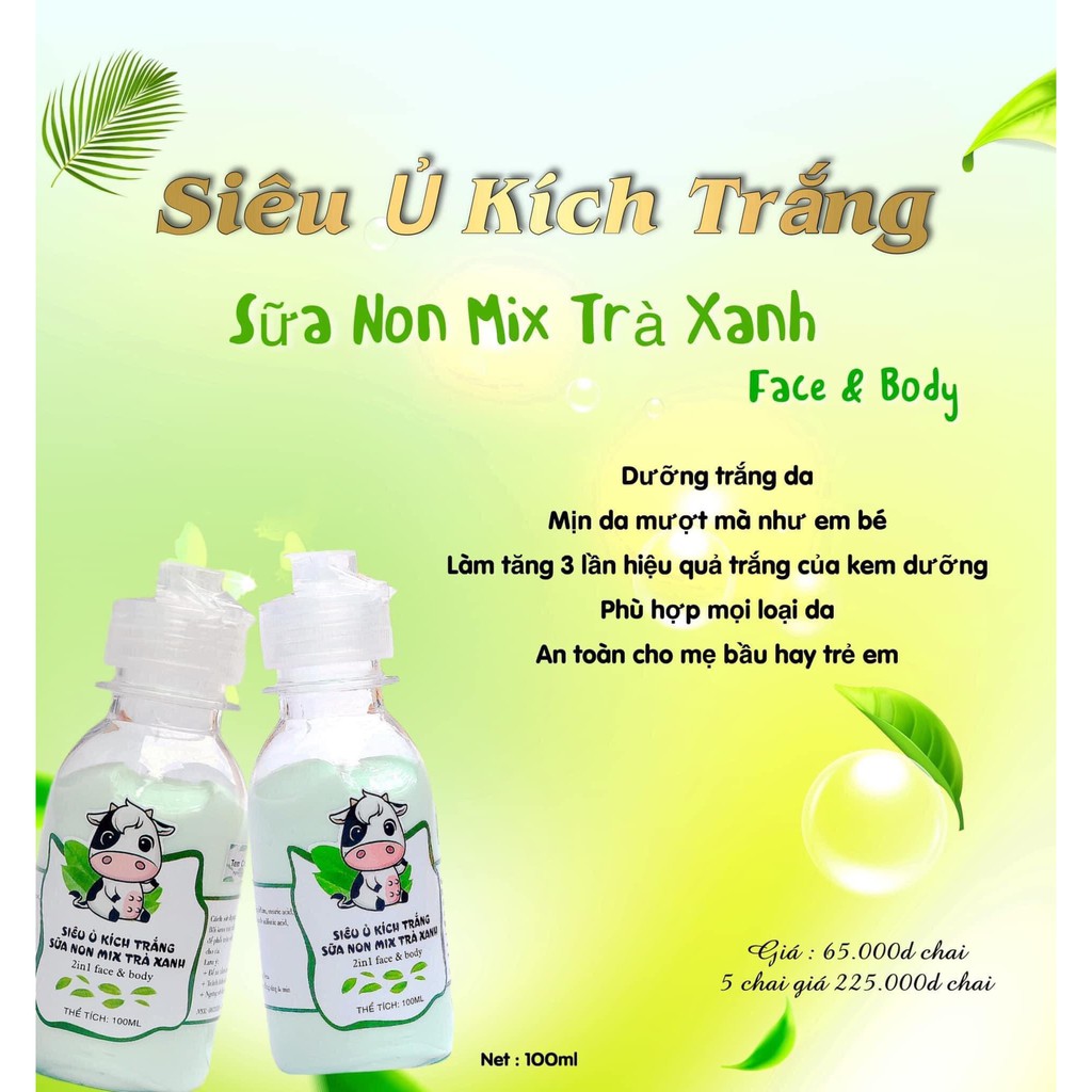 Ủ Sữa Non Kích Trắng Face & Body (mix Trà Xanh) - Hàng Chính Hãng | BigBuy360 - bigbuy360.vn