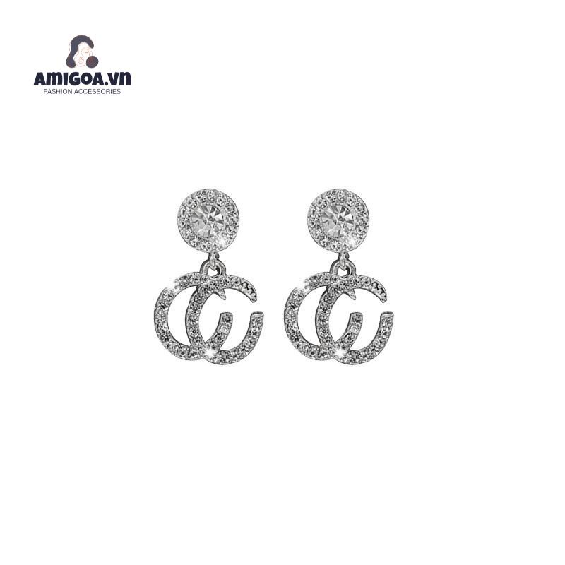 ✨✨Khuyên Tai Đính Kim Cương Lấp Lánh Chống Dị Ứng Cao Cấp Thời Trang