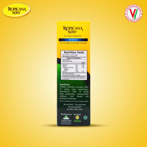 Đường bắp Tropicana Slim Diabetics (Hộp 50 gói x 2g) - Đường ăn kiêng, cho người tiểu đường