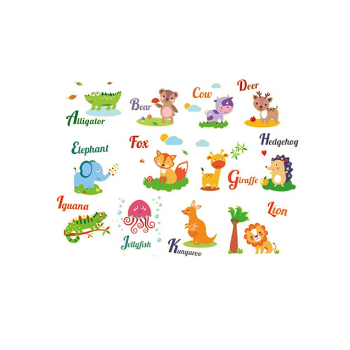 Decal trang trí dạ quang thú tiếng anh ( Kèm Video thật )