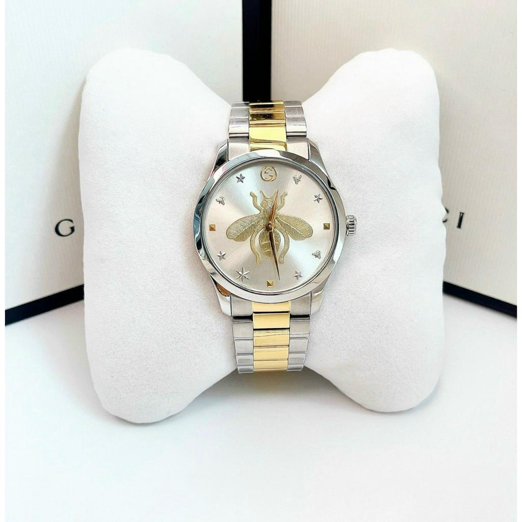 Đồng Hồ Dây Thép Gu.c.c.i Bản Unisex Cho Cả Nam Và Nữ,Size:38mm Full Box Hãng,Phiên Bản Sang Trọng