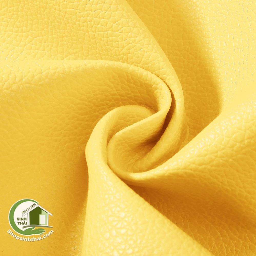 [ 1 mét ] Vải da simili PVC - vải PU - vải giả da làm handmade - khổ 1,4m màu vàng