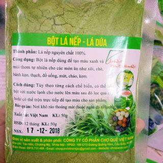Bột lá nếp, lá dứa tạo màu tự nhiên - 50gr