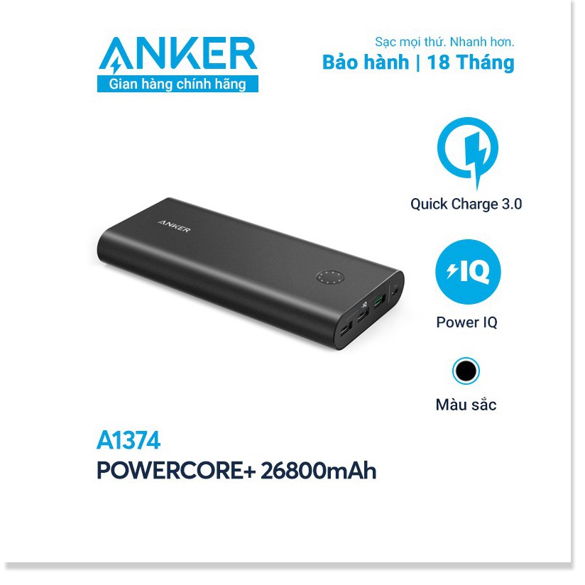  Pin sạc dự phòng ANKER PowerCore+ 26800mAh Quick Charge 3.0 - A1374