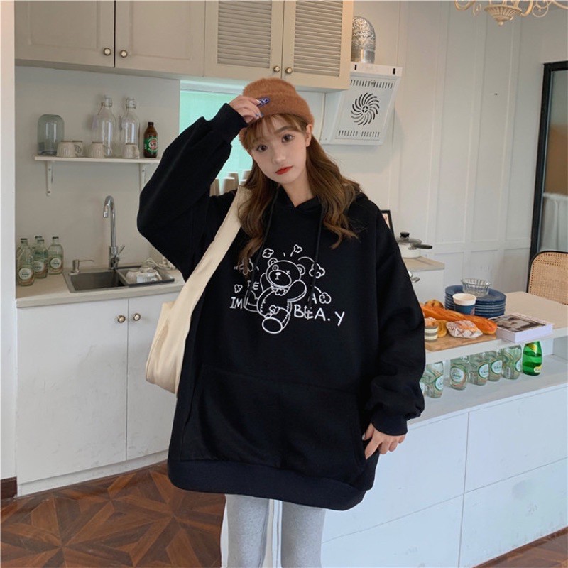 ÁO HOODIE NỈ PE GẤU
