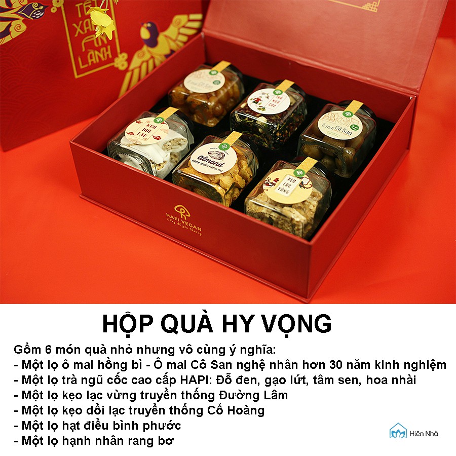 Hộp quà Tết 2021 tặng kèm Lì xì - Set quà Tết phong cách Phật Giáo - Hiên Nhà