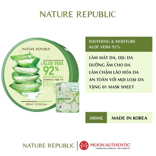 Gel nha đam 92% Natural Republic 300ml - Hàn Quốc