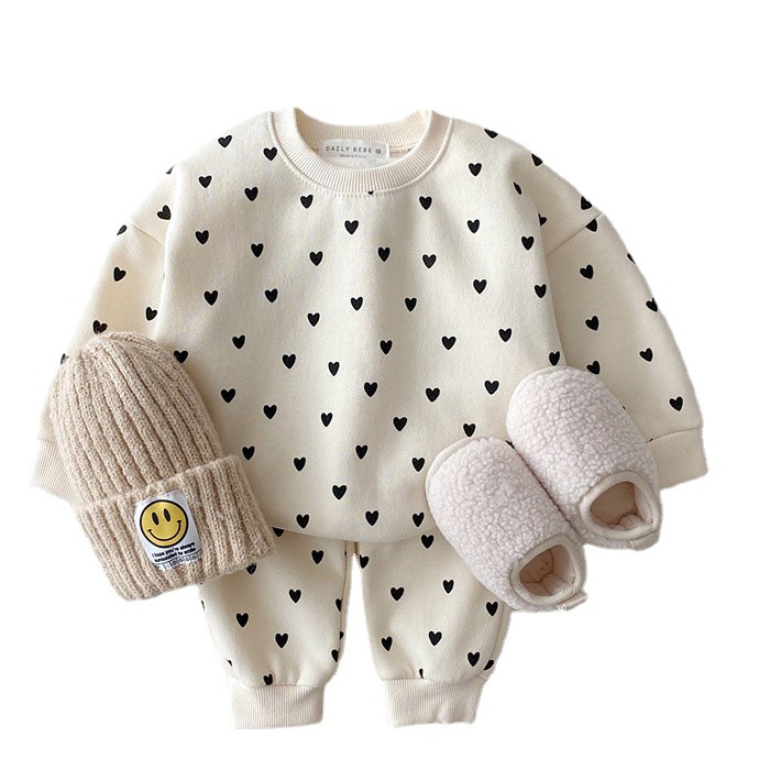 Bộ Đồ cotton Hai Món Phong Cách Hàn Quốc Thời Trang Xuân Thu 2023 Cho Bé Gái