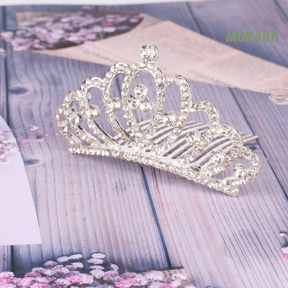 Lược Cài Tóc Hình Vương Miện Nhỏ Đính Đá Cho Bé Gái