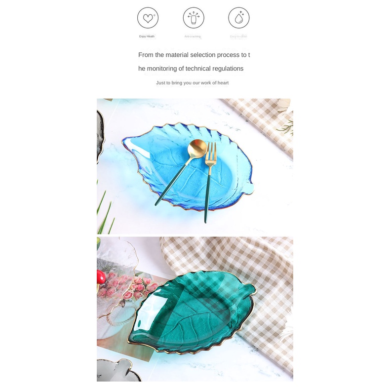 Đĩa Thủy Tinh Hình Chiếc Lá Phong Cách Nhật Bản Đơn Giản Sáng Tạo