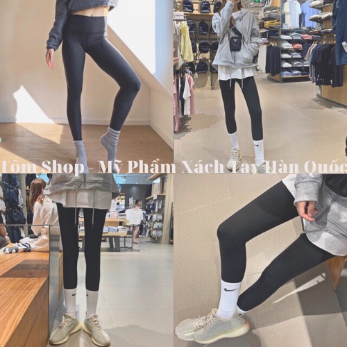 Quần legging dài - lửng biker nâng mông tôn dáng siêu co giãn hàng Thái cuộn tím siêu hot