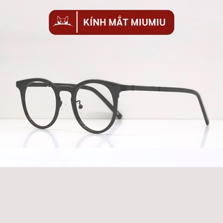 Gọng kính giả cận tròn thời trang nam nữ, mắt kính tròn chất liệu nhựa phối càng kim loại mã 2039